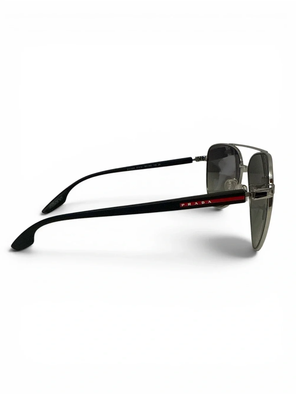 Prada Linea Rossa Silver Aviator Sunglasses